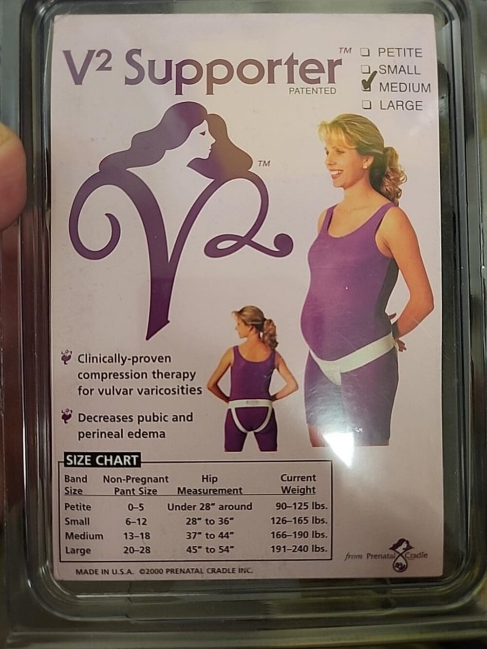 V2 Supporter Vulvar Varicosities Compression Garment Size Medium Prenatal Suppor